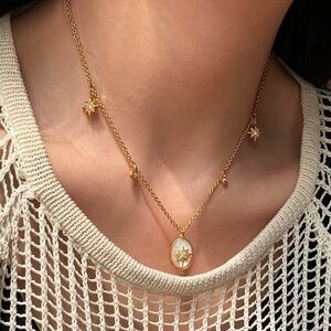 Eight pointed star set 2pc necklace and bracelet